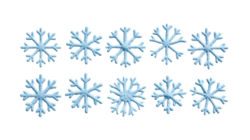 Snowflakes in Rows and Columns on a Black Background, cut out transparent png
