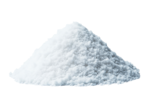 Pile of white salt, heap of snowdrift, isolated crystal texture , cut out transparent png
