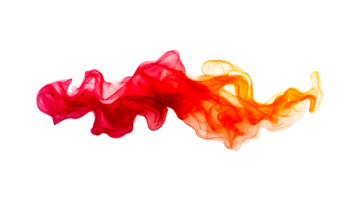 Red-orange flow design, abstract shape, artistic rendering, cut out transparent png