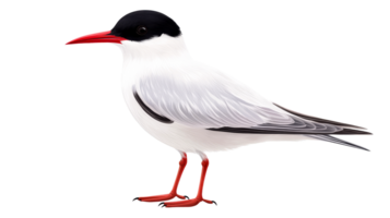 Illustration of Arctic Tern with Red Beak, cut out transparent png