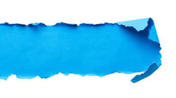 Blue torn paper with curl, abstract design element texture , cut out transparent png