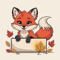 fox art design with billboard illustration design stock photos vector