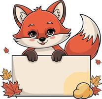 fox art design with billboard vector