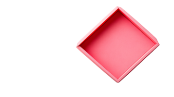 elegante Rosa recipiente caixa, quadrado forma, topo visualizar, vazio, cortar Fora transparente png