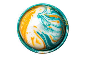 Swirls of Colorful Liquid in a Container, cut out transparent png