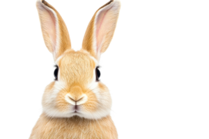 Cute brown rabbit with large ears on a transparent background png