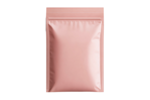 Elegant rose gold foil pouch package, versatile design, cut out transparent png