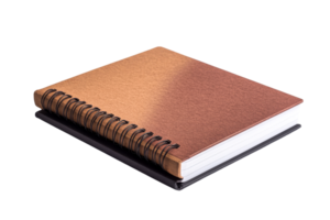 Elegant spiral notebook with a textured cover and a clean design png
