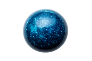Blue cosmic sphere with stars and galaxies on a transparent background png