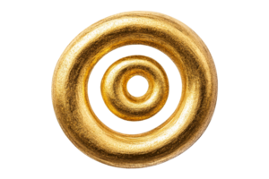 Golden rings textured background, abstract object design , cut out transparent png