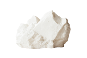 White stone block, texture, rock, mineral formation, isolated, cut out transparent png