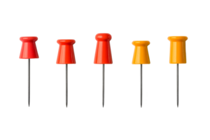 Colorful push pins on a clear background for organization png