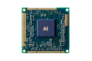 Artificial Intelligence Microchip, Digital Circuitry, cut out transparent png