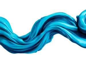 Turquoise smooth swirl with a 3D effect , cut out transparent png