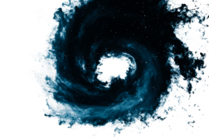 Galaxy of swirling stars and cosmic dust, deep dark space, cut out transparent png