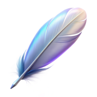 A single feather floating in the air, soft light, ethereal style png