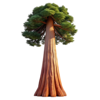 A giant sequoia tree reaching towards the sky, majestic and ancient, realistic rendering png