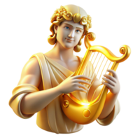 wonderful classic A radiant Apollo playing a golden lyre, surrounded by muses, bright and airy lighting, Renaissance style high resolution png