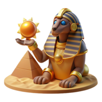 elegant classic A cunning Sphinx, posing a riddle to a traveler in the desert, illuminated by the harsh midday sun, in an ancient Egyptian art style 4K png