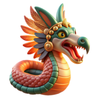 stunning abstract A proud Aztec Quetzalcoatl, its feathered serpent body coiling through the air, illuminated by a vibrant sunset, in a Mesoamerican art style high resolution png
