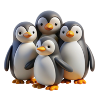elegant modern A group of penguins huddled together for warmth, Antarctic landscape, cold and icy professional png
