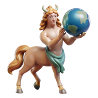 extraordinary rustic A wise centaur holding a celestial sphere, under a starry night sky. Neoclassical style original png