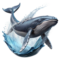 extraordinary rustic A majestic humpback whale breaching the ocean surface, dramatic splash, dynamic and powerful authentic png