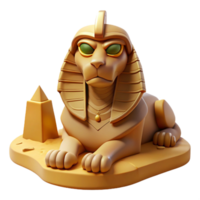 magnificent rustic A powerful sphinx with enigmatic eyes, sitting in the desert under the scorching midday sun. Egyptian Revival style high resolution png