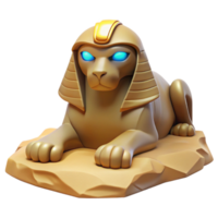 stunning modern A powerful sphinx with enigmatic eyes, sitting in the desert under the scorching midday sun. Egyptian Revival style authentic png
