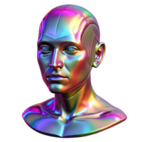 dramatic abstract A holographic projection of a human face, glitching and distorting. Glitch art style, vibrant lighting detailed png