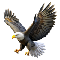 magnificent creative A majestic bald eagle soaring through the sky, its wings spread wide, in a powerful, realistic style 4K png