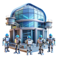 magnificent creative A group of robots, constructing a massive, futuristic building, against a backdrop of swirling nebulae. Constructivist style, dynamic lighting detailed png