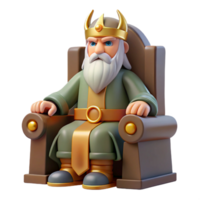 dramático moderno uma sensato Odin com uma solteiro olho e fluindo barba, empoleirado em dele trono dentro Valhalla, dramático retroiluminação, viking arte estilo autêntico png