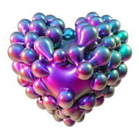 serene abstract A swarm of nanobots forming the shape of a human heart, shimmering with iridescent colors, bioluminescent lighting, abstract style genuine png