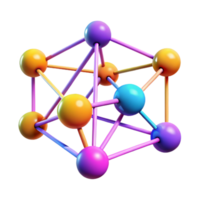 impressive contemporary A network of interconnected nodes pulsating with data, vibrant gradient colors, data visualization style premium png