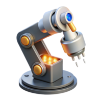 dramatic rustic A robotic arm assembling a microchip, sparks flying, industrial lighting, photorealistic style exclusive png