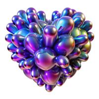 serene abstract A swarm of nanobots forming the shape of a human heart, shimmering with iridescent colors, bioluminescent lighting, abstract style detailed png