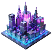 elegant traditional A futuristic cityscape built on interconnected circuit boards, neon lights reflecting on polished metal surfaces, synthwave style exclusive png