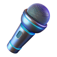 serene modern A futuristic microphone with glowing mesh, sleek design, chrome finish genuine png