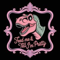 Dinosaur head with typography art design vector