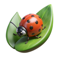extraordinary contemporary A tiny ladybug crawling on a green leaf, macro photography, soft lighting, delicate style, original png