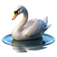 elegant rustic A graceful swan gliding across a calm lake, serene setting, soft lighting, elegant style, exclusive png
