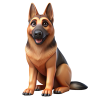 beautiful artistic A loyal German Shepherd dog sitting attentively, studio lighting, realistic style, high resolution png
