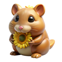 magnificent artistic A tiny hamster eating a sunflower seed, close-up, soft lighting, adorable style, authentic png