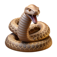 magnificent minimalist A coiled rattlesnake ready to strike, desert setting, harsh lighting, intense style, professional png