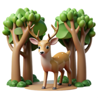 magnificent abstract A shy deer peeking through the trees, forest setting, dappled sunlight, gentle style, premium png