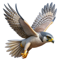 vibrant abstract A soaring falcon diving towards its prey, aerial view, dramatic lighting, dynamic style, authentic png
