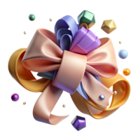 elegant creative Tangled Ribbon with Bow Close Up Cutout exclusive png