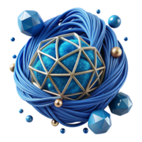 wonderful creative Tangled Blue Threads Cutout with Realistic Texture authentic png