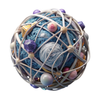 serene rustic Tangled Thread Ball Cutout Transparent Background genuine png